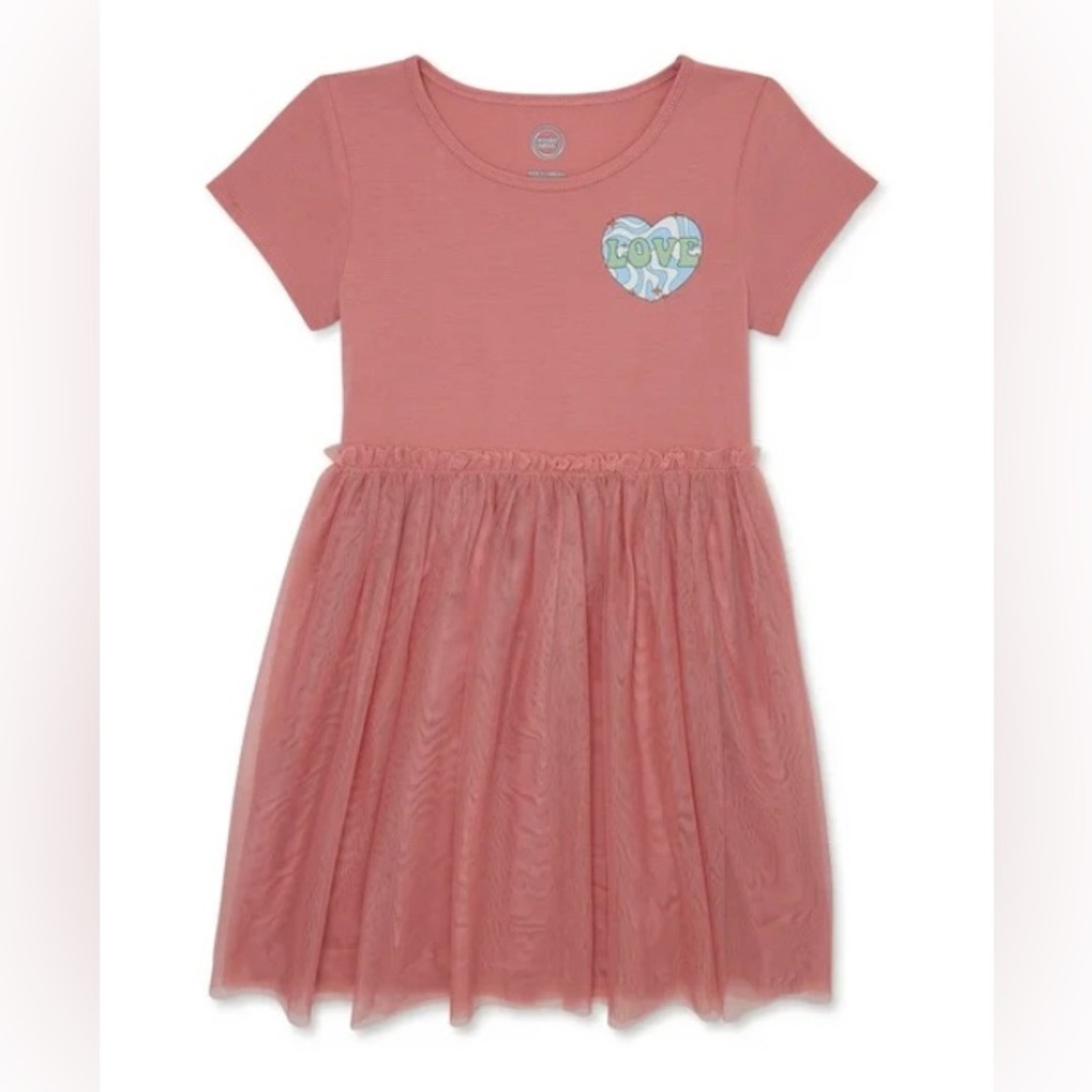 Wonder Nation Girls' Coral Tulle Dress